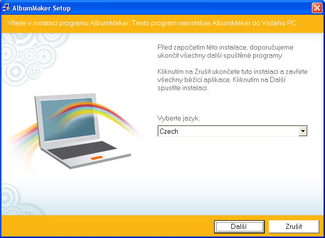 Vyberte jazyk instalace