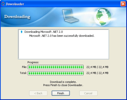 Instalace Microsoft .NET frameworku