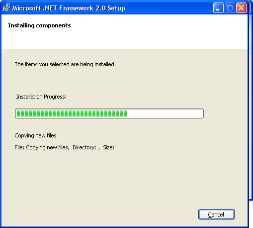 Instalace Microsoft .NET frameworku